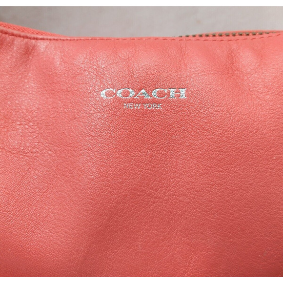 Coach Courtenay Coral Pink Leather Turnlock Pocket Tassel Hobo Shoulder Bag - Picture 5 of 16